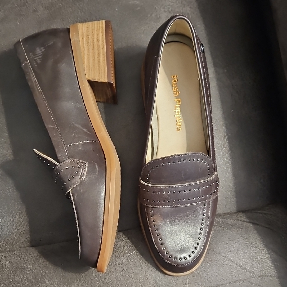 Hush Puppies Dark Brown Leather Flats